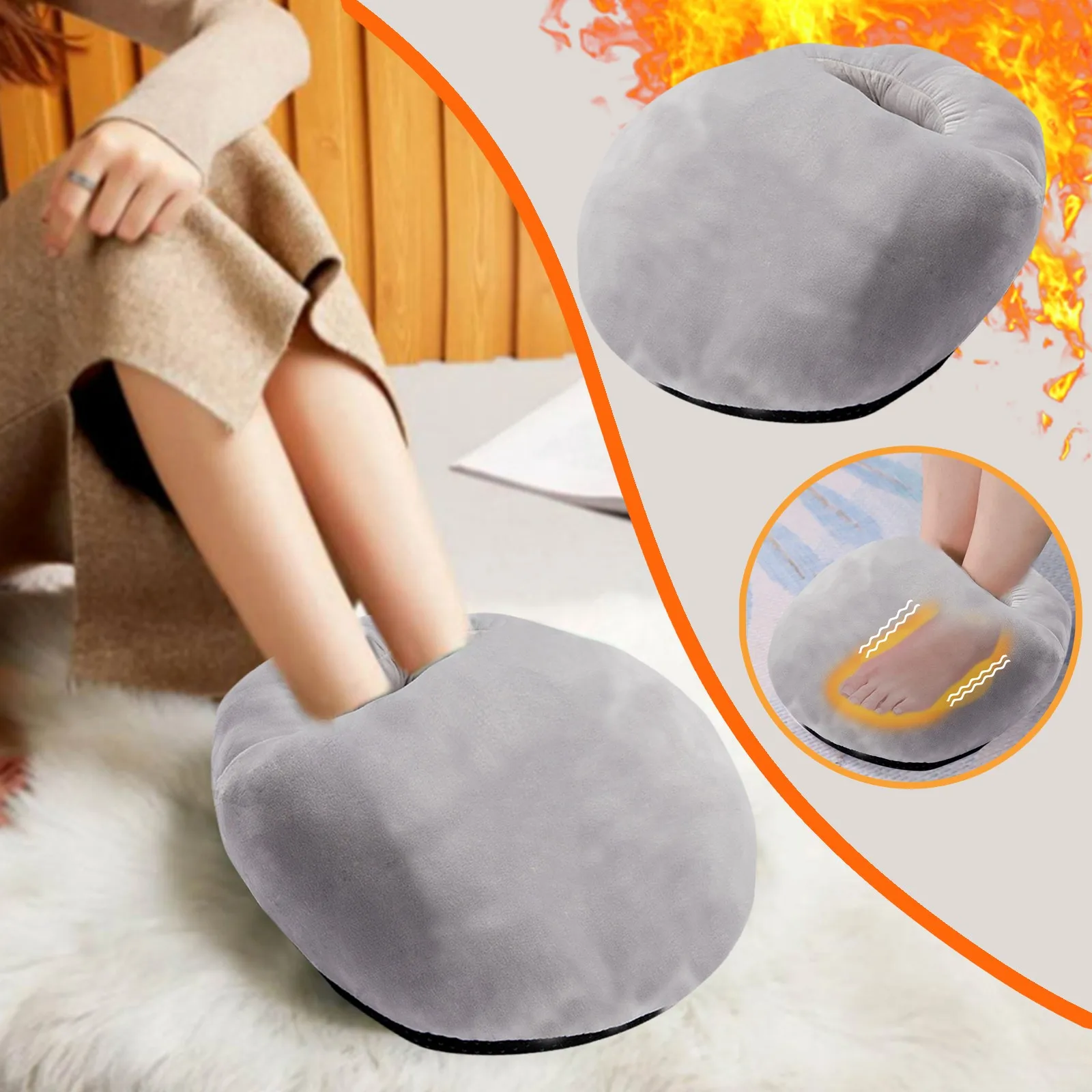 Usb Electric Foot Warmer Heating Pad Slippers Shoes Chair Soft Warm