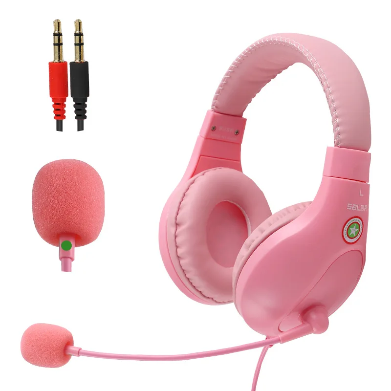 Wired Kids Headphone With Noise reduction Microphone Over Ear Headsets Soft Earmuff Kids Gift Music Stereo Earphone for Phone