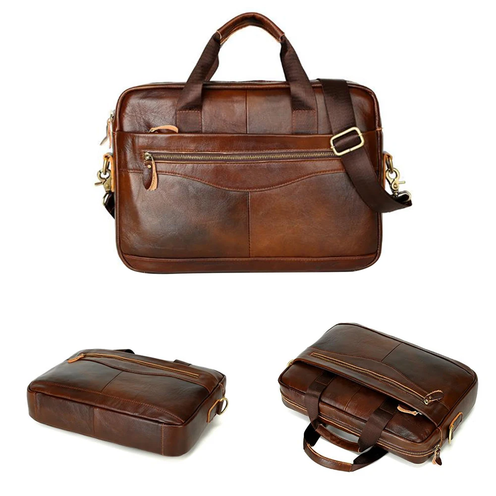 

Zipper With Strap Solid Portable Storage Work Business Case Travel Artificial Leather Multifunction Handbag Men Briefcase Square