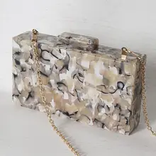 Женская вечерняя сумочка в стиле пэчворк, вечерние сумки на цепочке для невесты, акриловая Сумочка, клатч, сумочка для выпускного, женские сумочки,, новинка