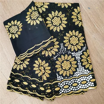

7 yard Swiss lace fabric 2020 latest heavy beaded embroidery African cotton fabrics Swiss voile lace popular Dubai style HL04125