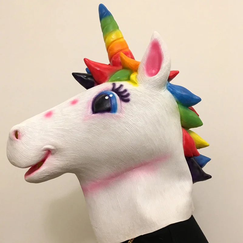 Unicorn Mask 0 Надувной Единорог Костюм пони костюмы на Хэллоуин для женщин мужчин дети унисекс костюмы Единорог косплэй костюм вечерние - Цвет: Unicorn Mask 0