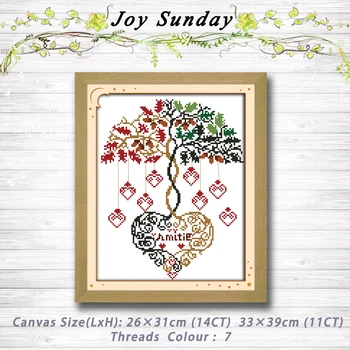 

Love tree flowers heart Patterns Counted Cross Stitch dmc 11CT 14CT Cross Stitch Sets Handmade Embroidery Needlework Home decor