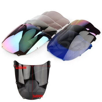 

For Kawasaki ZX6R ZX636 6R 1998 1999 Double Bubble Windshield High Quality Windscreen Black Clear Screen Accessories