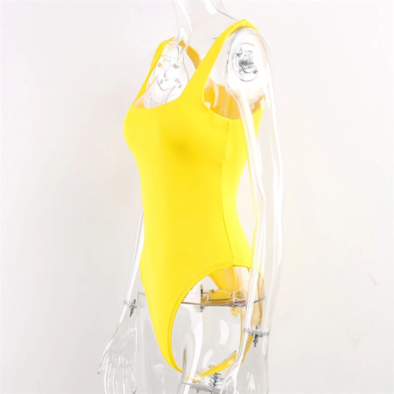 Nadafair Sexy Off Shoulder Bodysuit Women Summer Square Collar Neon Bodysuit Tops Bodycon Rompers Overall For Women