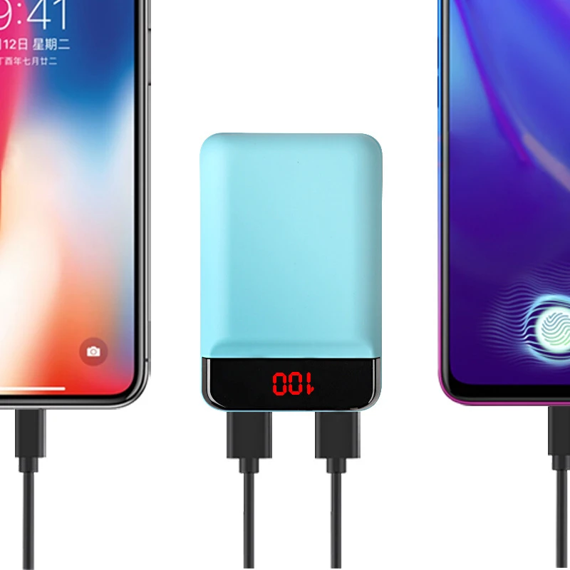 Portable Phone Bank 2 USB LED Power bank External Battery Charger PoverBank for Xiaomi MI iphone Samsung Huawei