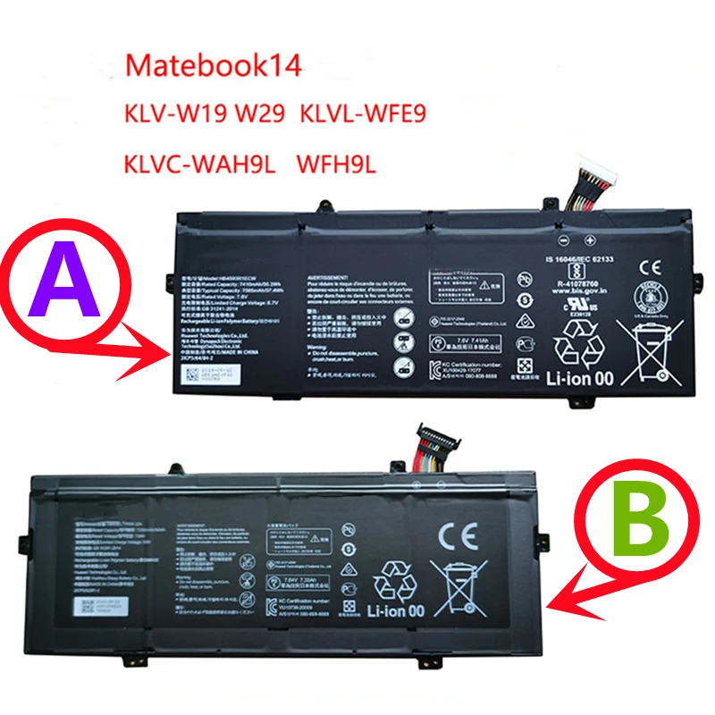 Bateria para Huawei Magicbook Matebook x Pro 53010caj Klvl Wfh9 Wxx9-pcb Machd Wfe9 Mach W19 W29 Vlt W50 W60 Klvc Wah9 Lkpl