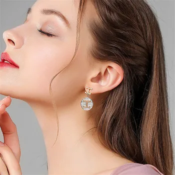 

Statement Earrings 2020 Black Square Geometric Earrings for Women Luxury Crystal Wedding Rhinestones Earring Gold Color