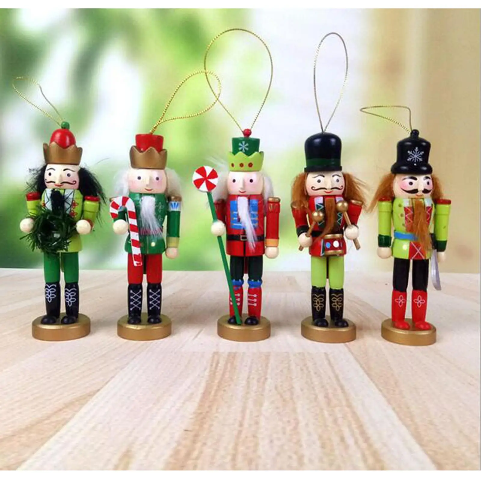 Christmas Nutcrackers ing Ornament Wooden Soldier Figures Doll Christmas Tree ing Ornaments with Package Box