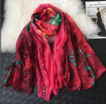 GINGER Зимнее женское пальто Bufanda de verano de marca de para mujer bufanda de mujer con diseño цветочный, bufandas para mujer - Цвет: GINGER