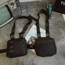 Горячая Распродажа, городские сумки для пробежек, Классический Тонкий функциональный жилет, сумка унисекс для мужчин и женщин, 2 кармана, хип-хоп нагрудная поясная сумка черного цвета