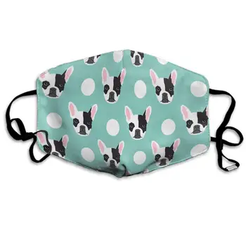 

French Bulldog Pattern Dustproof Earloop Face Mask for Women Men, Pollen Cosplay Camping Half Face Mouth Mask - Adjustable