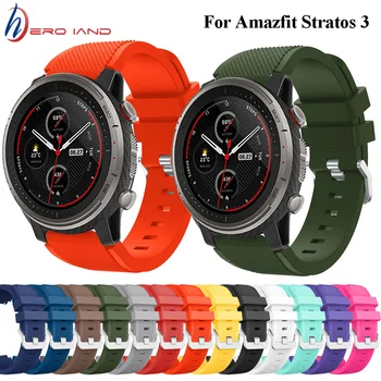 

For Huami Amazfit Stratos 3 2 2S /GTR 47mm/ Pace Silicone band for Samsung Galaxy watch 46mm Gear S3 Wrist Strap Watchband 22mm