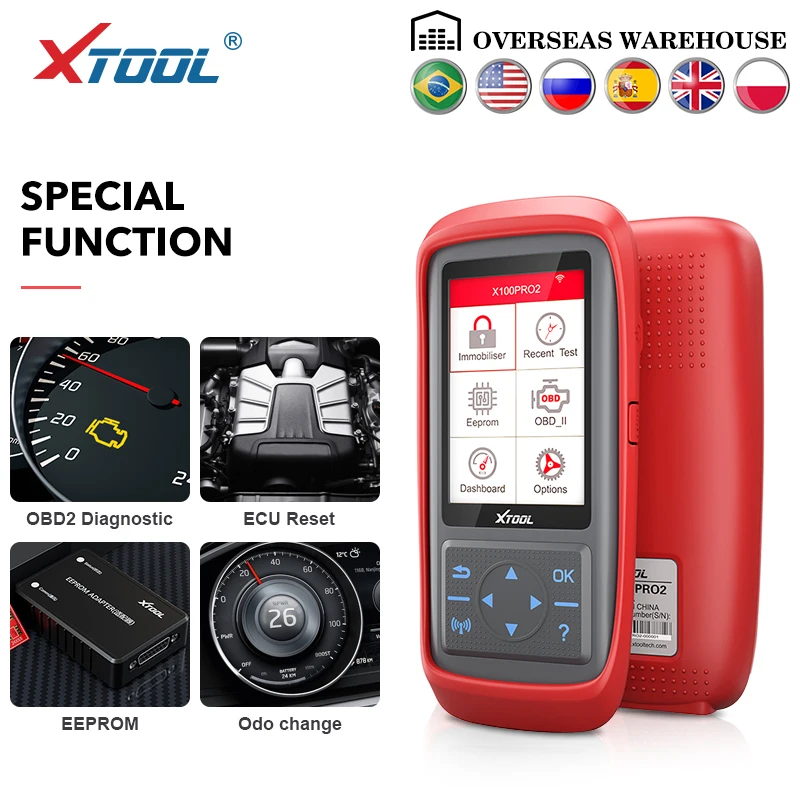 XTOOL X100 Pro OBD2 автоматический ключ программист/Регулировка пробега включая EEPROM код читателя с бесплатным обновлением - Цвет: X100 PRO2
