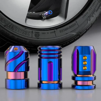 

2pcs Titanium Alloy Car Cap For Motorcycle Bicycle Tire Valve Caps Metallic Bullet Wheel Caps Hub Aluminum Alloy Nozzle Caps
