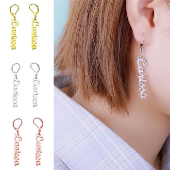 

AILIN Personalized Vertical Name Earrings Dangle Name Earrings Sideway Custom Name Earrings For Woman