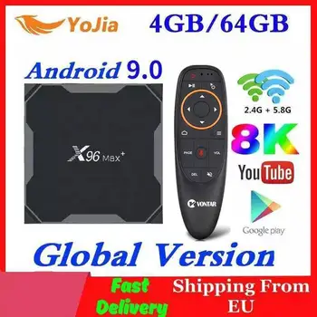 TV Box X96 Max Plus, Android 2020, decodificador de señal con Amlogic S905x3, 8K, Reproductor Multimedia Inteligente, 4GB de RAM, 64GB de ROM, X96Max, Quad Core, 5G, Wifi, 9,0