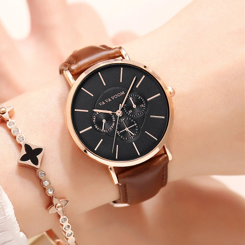 

VA VA VOOM Quartz Watch Women Fashion Vestido Casual Dress Girls Watches Womans Wrist Watch For Ladies 2020 Vintage Clock Female