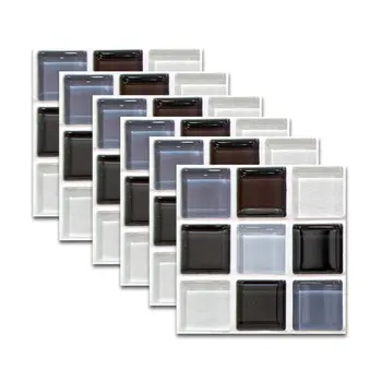 

Removable Unique Colorful Mosaic Tiles Waterproof Self-adhesive Stickers for Home Bathroom Kitchen Decoration