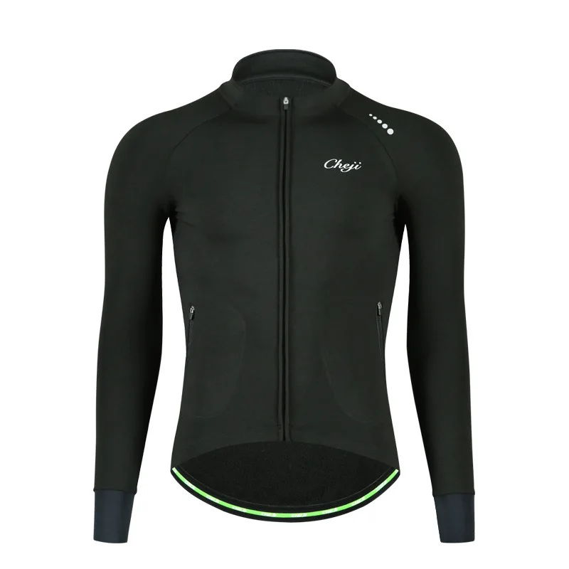 Black CHEJI Aero Cut MTB велосипедные майки зимние термальные флисовые для верховой езды одежда для велоспорта теплые ветрозащитные майки для шоссейного горного велосипеда - Цвет: Black