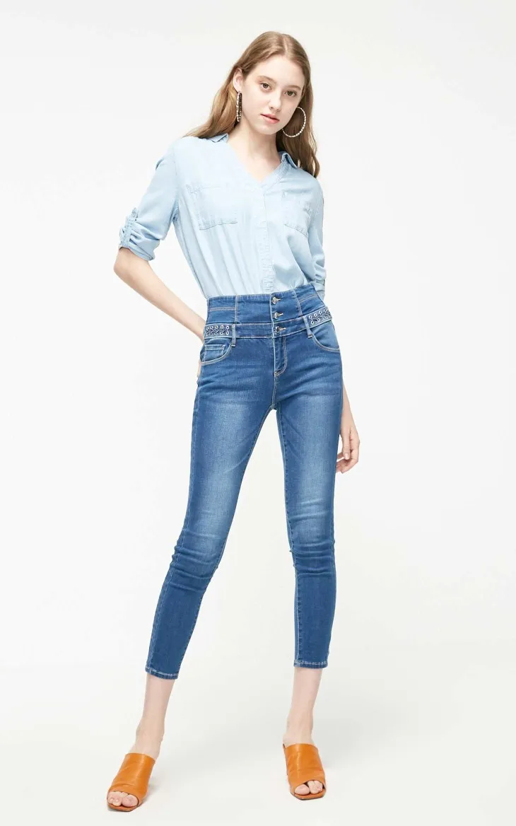 Vero Moda женская OL стиль свободная Джинсовая блузка рубашка | 319153505