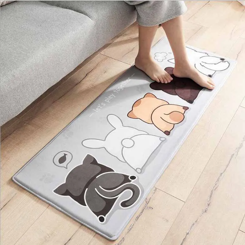 Средиземноморский длинный кухонный коврик нескользящий ковер для спальни