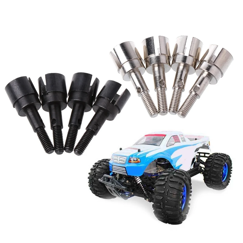 Lot de 4 essieux de roue RC HSP 1:10 en acier, accessoire essentiel pour l'entretien de votre voiture télécommandée.
