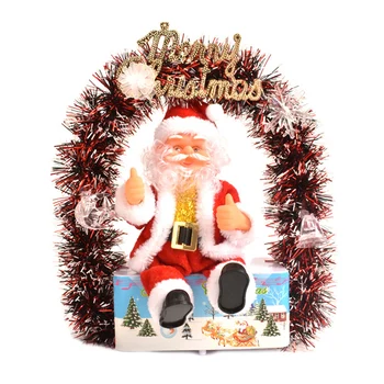 

Christmas Decoration Santa Claus Doll Colorful Luminous Seating Garland Electric Music Toys for Children P7Ding