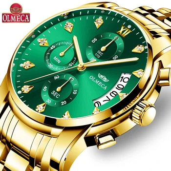 

OLMECA Men Watches Top Brand Luxury Waterproof Wristwatch Stainless Quartz Watch Fashion Casual Male Clock Relojes Para Hombre