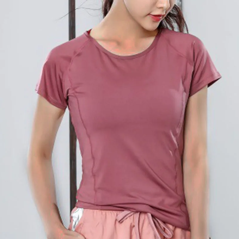 Quick Dry Short Sleeve Sports T-Shirt Gym Clothes Yoga Shirt Workout Tops For Women Fitness