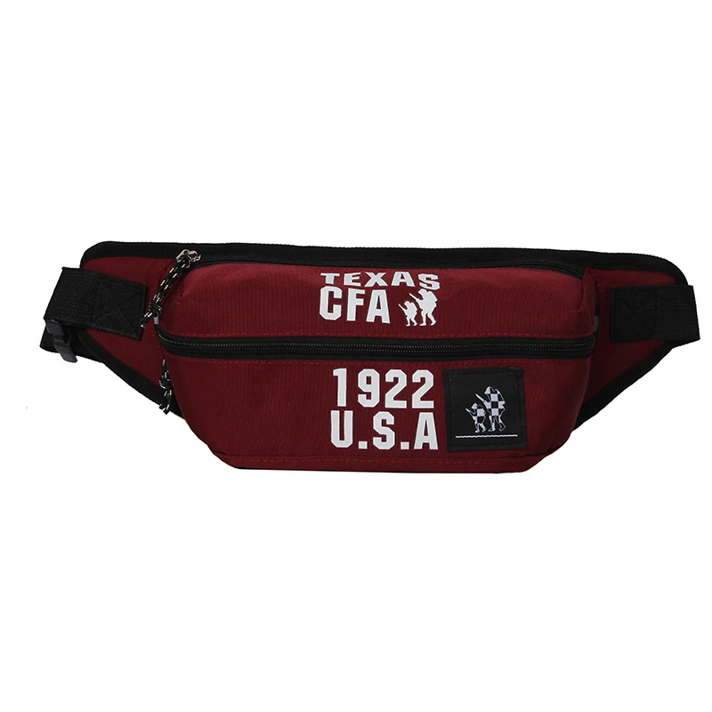 Wine red Waist bag Поясная сумка для мужчин и женщин, поясная сумка, нагрудные сумки, модная заколка, сумка на бедрах, женская сумка из ткани Оксфорд, сумка через плечо - Цвет: Wine red Waist bag