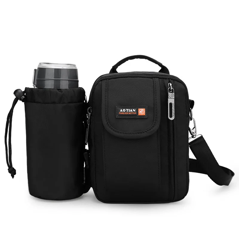 

Foreign Trade Hot Selling Men Single Shoulder Backpack Water Bottle Bag Nylon Two-Piece Set Outdoor Leisure Bag Travel Bag Whole