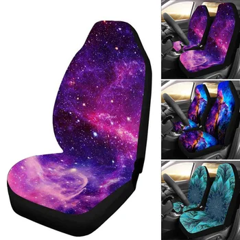 

1/2pcs Starry Sky Print Car Seat Cover Full Wrap Coverage Dirt Resistant Universal Car Seat Cover M8617