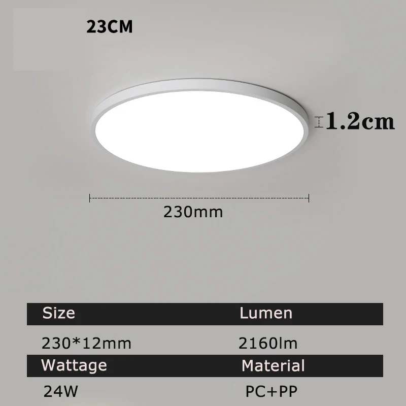 Ultra Thin LED Panel Ceiling Lamp for Bedroom 6/9/13/18/24w Indoor Ceiling Lighting for Aisle Balcony AC85-265V Home LightsUltra Thin Led Ceiling Lamp 6w 9w 13w 18w 24w  Modern Panel Ceiling Lights For Living Room Bedroom Kitchen Indoor Lighting Warm White glass ceiling lights Ceiling Lights