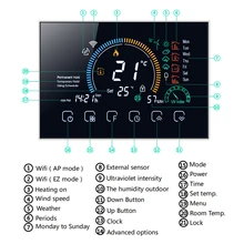 Thermostat Programmierbare Wasser/Gas Kessel Heizung Thermostat Termostato Wand Hing Wifi Voice APP Control Für Echo Google Hause