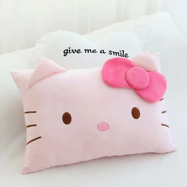 1pcs Cartoon Double Printed KT/Melody Soft Plush Pillow Cover Double Star INS Embroidery Kids Bedroom Decoration children Gifts