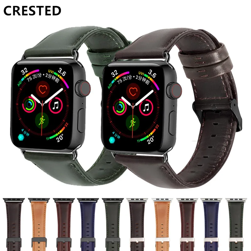 Ремешок из натуральной кожи для apple watch, ремешок для apple Watch 5, 4, 44 мм, 40 мм, правильный iwatch band 3, 2, 1, 42 мм, 38 мм, браслет для часов