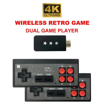 

4K Mini Video Game Console Retro Game Player with Wireless Controller HDMI Output Built-in 568 Classic Games for Dual Players