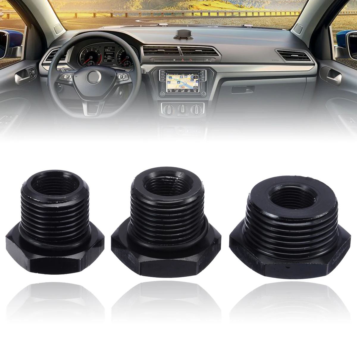 

Mayitr 3pcs Straight Car Automotive Oil Filter Thread Adapter 1/2-28 to 3/4-16 13/16-16 3/4 NPT Threaded Adapters for Car