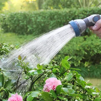 

High Pressure Garden Water Hose Nozzle Metal Spray with 8 Patterns Thumb Control for Watering Washing Car