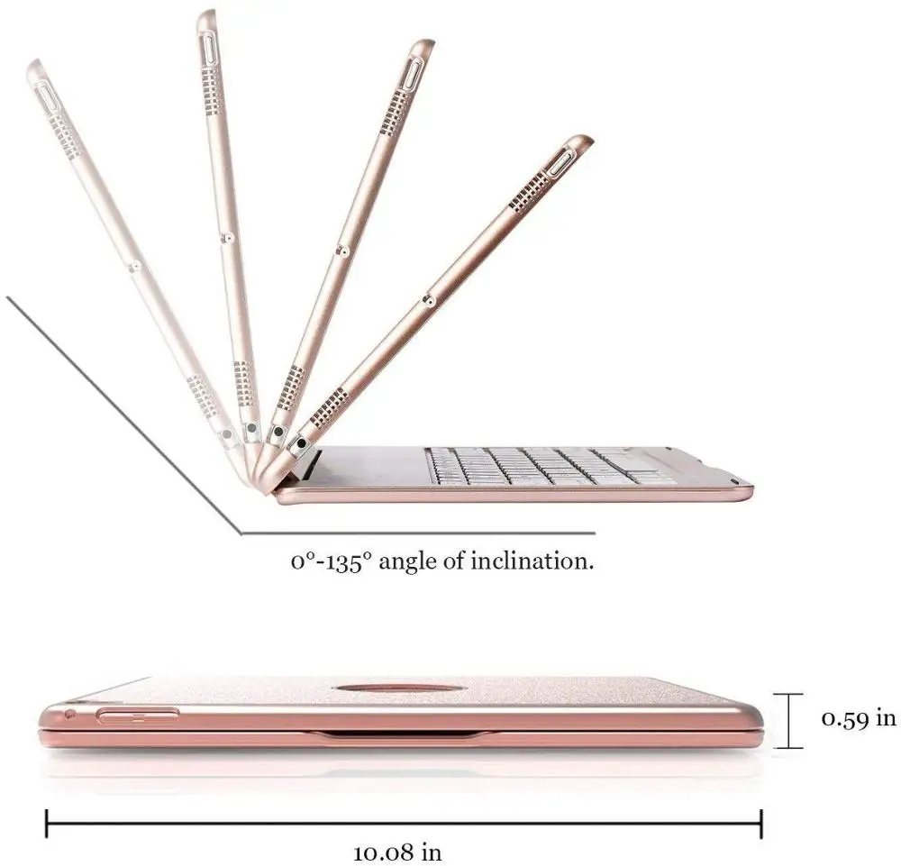 Чехол с клавиатурой для iPad 10 5 чехол книжка подсветкой 7 цветов нового Air дюйма