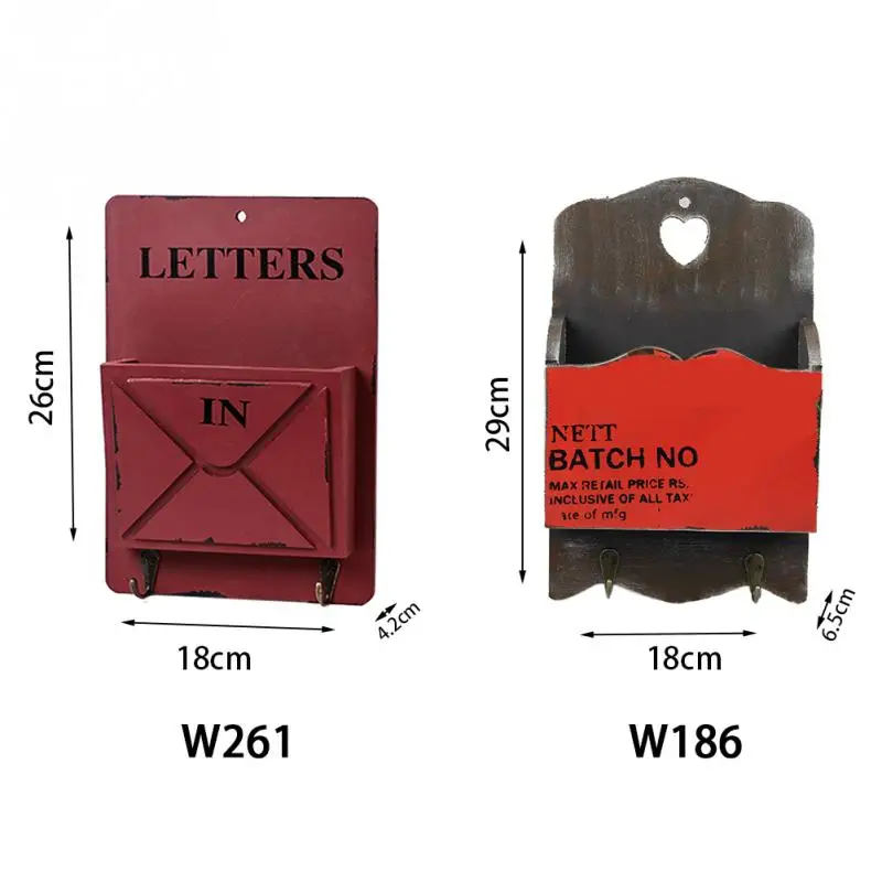 Деревенский стиль деревянная почтовая коробка стойка для письма держатель для ключей органайзер для почты хранение стены креативный домашний декор с крюком вешалка стойка для письма