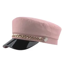 Зимние Для женщин шляпа цепи с плоским дном литературный художник в британском стиле ретро берет модный открытый уличный темно тренд диких Шапки# YL10