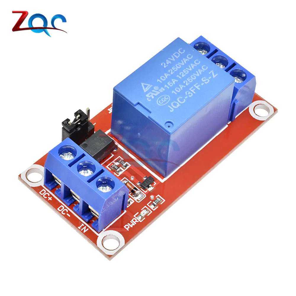 

One 1 Channel 24V Relay Module Board Shield With Optocoupler Isolation High/Low Level Trigger Power Supply Module For Arduino