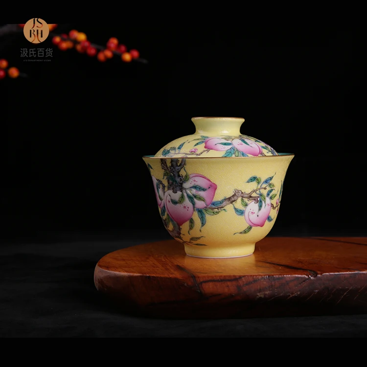 JUHETANG королевская печь порошок Эмаль Фарфор ручной работы gaiwan 200 мл керамический чайный сервиз высокого класса подарки