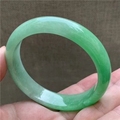 

zheru jewelry natural Burmese jadeite 54-64mm light color two-tone bracelet elegant princess jewelry send mother to girlfriend