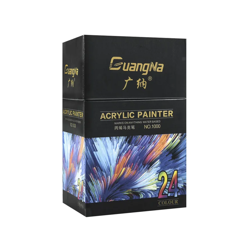 

24 Color Art Marker Pen Set Acrylic Markers Multifunction DIY For Glass Rocky Painted Graffiti Pen Metallic Color Marker Pens