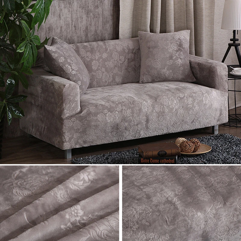 Plush Thicken Elastic Sofa Cover Dustproof Stretch Slipcover Couch Cover Decor 