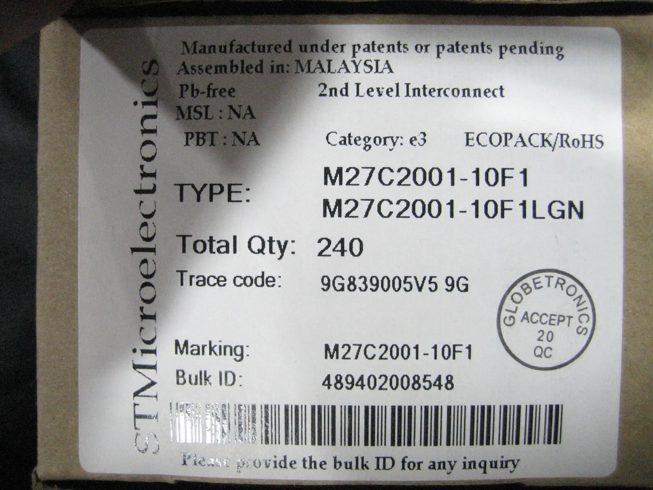 M27C2001-10F1 UVPROM 256KX8 100ns CMOS CDIP32 | Безопасность и защита