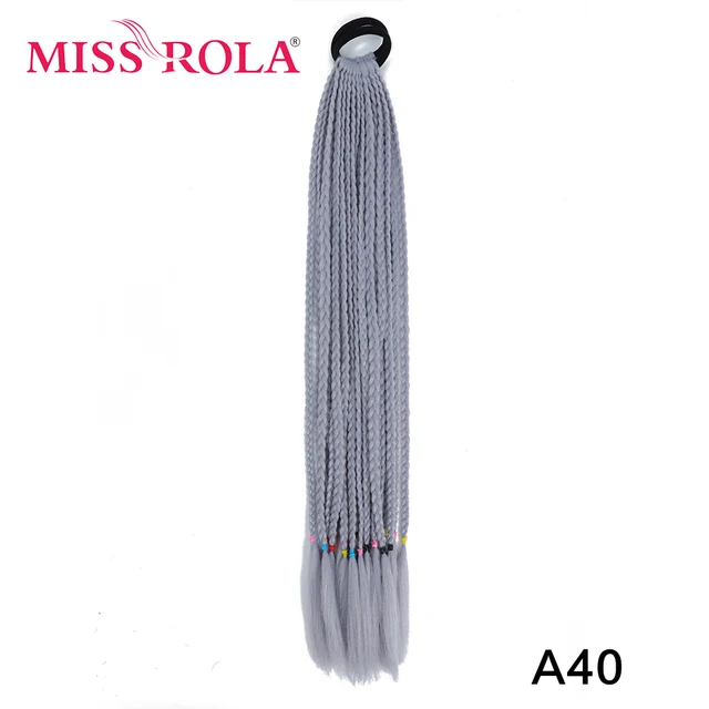 Synthetic Chignon Hair 60cm Hair Color Gradient Dirty Braided Ponytail Women Elastic Hair Rubber Band Hair Accessories Headband A40